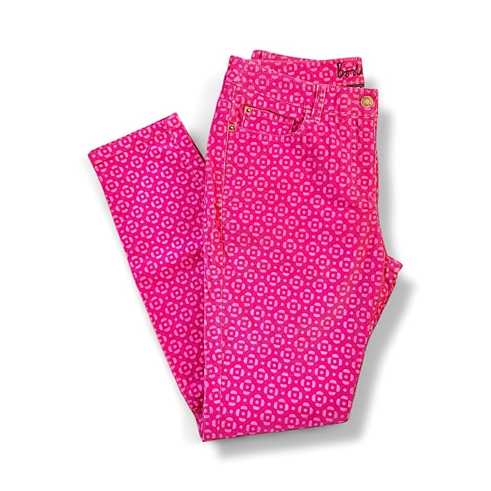 NWOT Boden Magenta Pink Patterned Skinny Cords - Picture 9 of 9